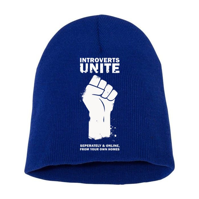 Introverts Unite Separately & Online Short Acrylic Beanie