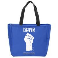 Introverts Unite Separately & Online Zip Tote Bag