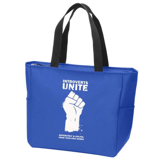 Introverts Unite Separately & Online Zip Tote Bag