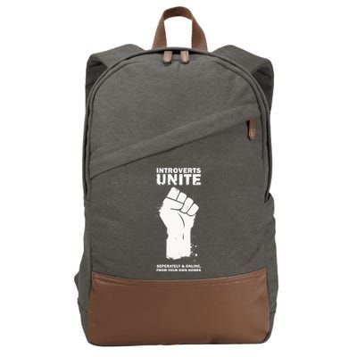 Introverts Unite Separately & Online Cotton Canvas Backpack