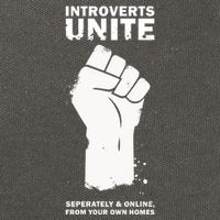 Introverts Unite Separately & Online Cotton Canvas Backpack