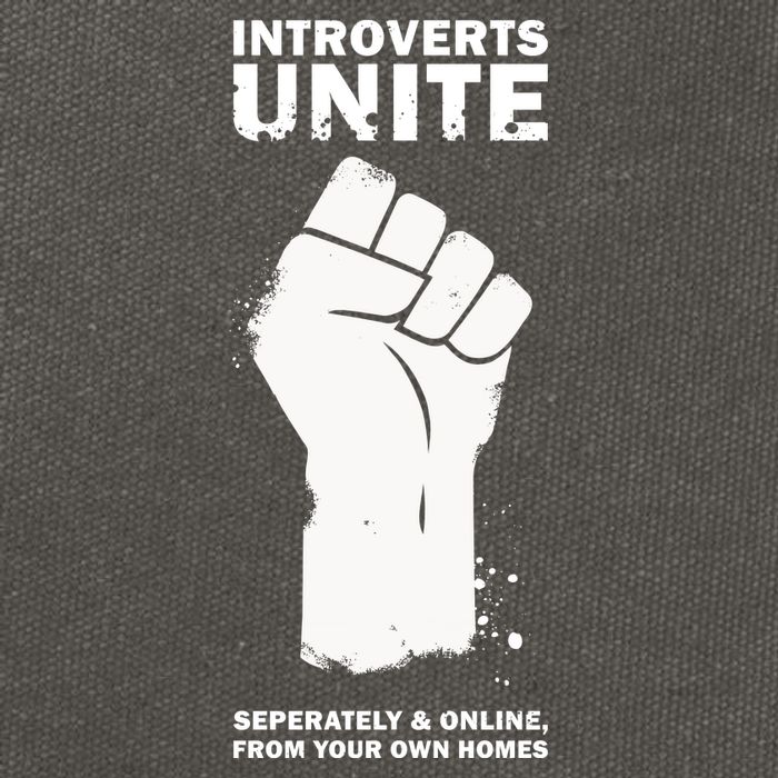 Introverts Unite Separately & Online Cotton Canvas Backpack