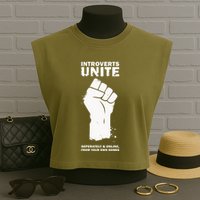 Introverts Unite Separately & Online Garment-Dyed Women's Muscle Tee