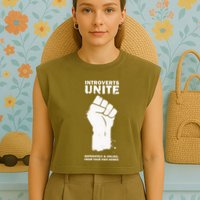 Introverts Unite Separately & Online Garment-Dyed Women's Muscle Tee
