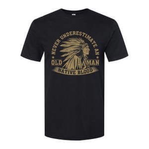 Indigenous Never Underestimate An Old Man With Native Blood Softstyle CVC T-Shirt