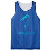 I Need Vitamin Ski Skiing Motivational Saying Skier Cool Gift Mesh Reversible Basketball Jersey Tank