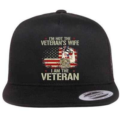 IM Not VeteranS Wife IM Veteran American Flag Gift Flatbill Hat