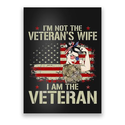 IM Not VeteranS Wife IM Veteran American Flag Gift Poster
