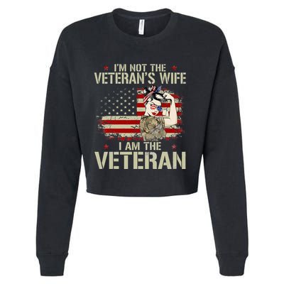 IM Not VeteranS Wife IM Veteran American Flag Gift Cropped Pullover Crew
