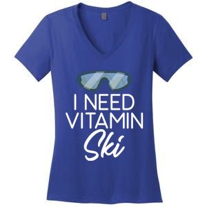 I Need Vitamin Ski Snow Winter Sport Skier Gift Women's V-Neck T-Shirt