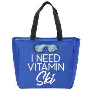 I Need Vitamin Ski Snow Winter Sport Skier Gift Zip Tote Bag