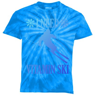 I Need Vitamin Ski Cute Gift Kids Tie-Dye T-Shirt