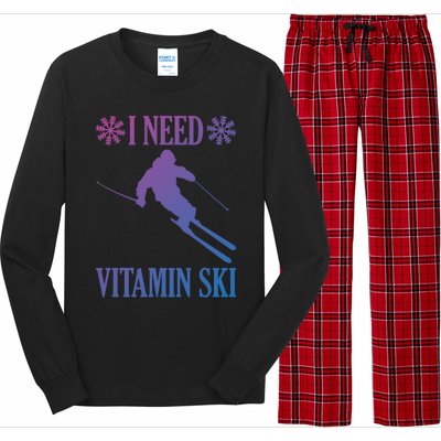 I Need Vitamin Ski Cute Gift Long Sleeve Pajama Set