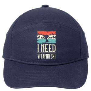 I Need Vitamin Skiing Lover Ice Ski Winter Sport Skier Great Gift 7-Panel Snapback Hat