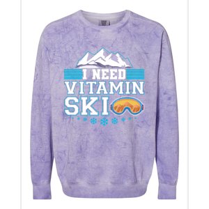 I Need Vitamin Ski Funny Skier Ski Instructor Gift Colorblast Crewneck Sweatshirt