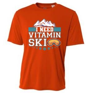 I Need Vitamin Ski Funny Skier Ski Instructor Gift Cooling Performance Crew T-Shirt