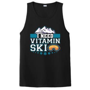 I Need Vitamin Ski Funny Skier Ski Instructor Gift PosiCharge Competitor Tank