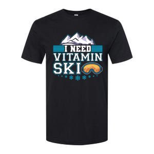 I Need Vitamin Ski Funny Skier Ski Instructor Gift Softstyle CVC T-Shirt