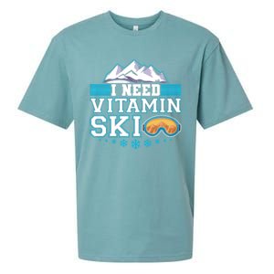 I Need Vitamin Ski Funny Skier Ski Instructor Gift Sueded Cloud Jersey T-Shirt