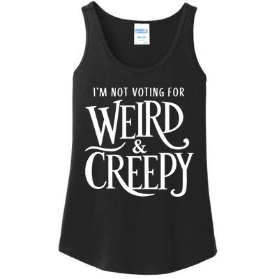 Im Not Voting For Weird Creepy Vote Kamala Harris Ladies Essential Tank