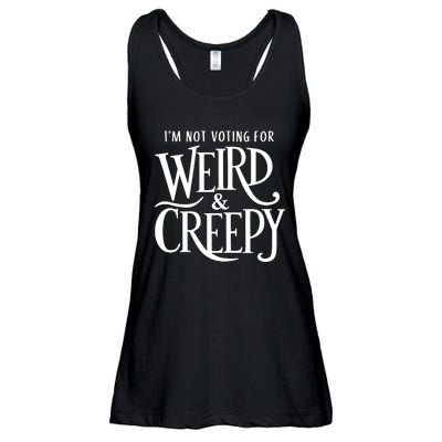 Im Not Voting For Weird Creepy Vote Kamala Harris Ladies Essential Flowy Tank