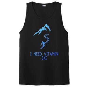 I Need Vitamin Ski Skiing Motivational Saying Skier Cool Gift PosiCharge Competitor Tank