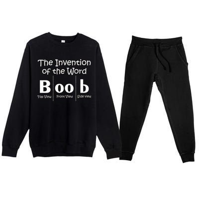 Invention Of The Word Boob Premium Crewneck Sweatsuit Set