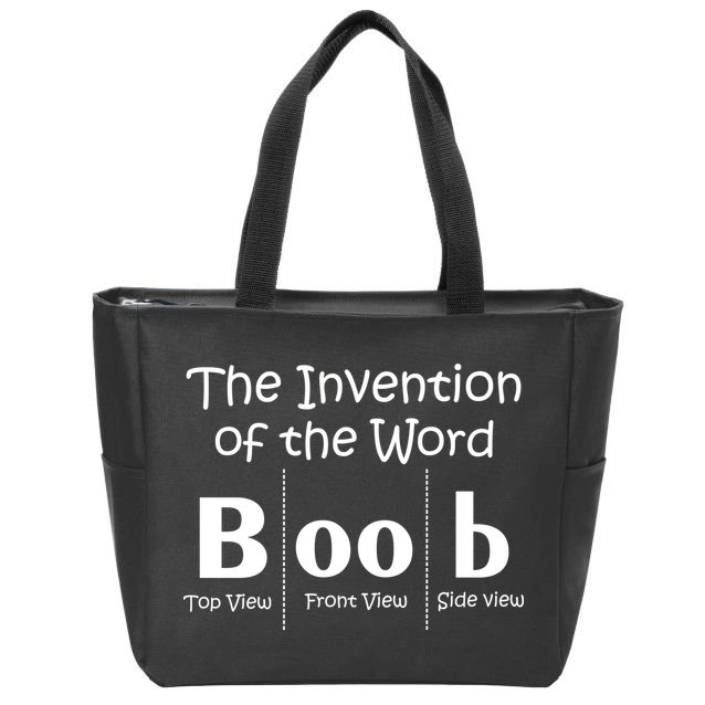 Invention Of The Word Boob Zip Tote Bag