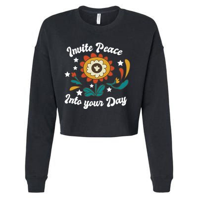 Invite Peace Into Your Day Cropped Pullover Crew