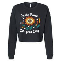 Invite Peace Into Your Day Cropped Pullover Crew