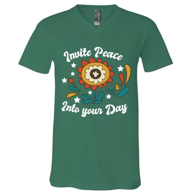 Invite Peace Into Your Day V-Neck T-Shirt