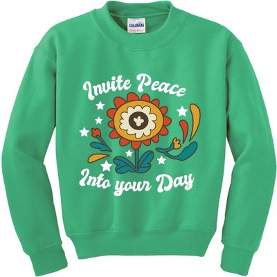 Invite Peace Into Your Day Kids Sweatshirt