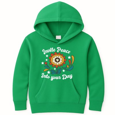 Invite Peace Into Your Day Kids Hoodie