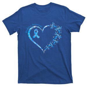 In November We Wear Blue Cure Diabetes Awareness Love Heart T-Shirt