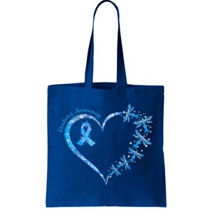 In November We Wear Blue Cure Diabetes Awareness Love Heart Tote Bag