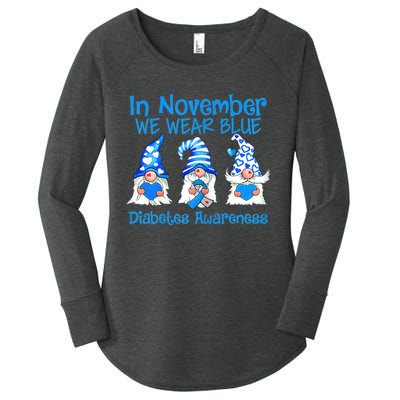 In November We Wear Blue Gnomes T1D Diabetes Awareness Women's Perfect Tri Tunic Long Sleeve Shirt