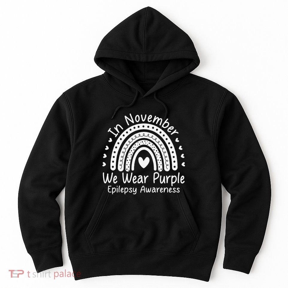 In November We Wear Purple Ribbon Warrior Epilepsy Awareness Gift Hoodie