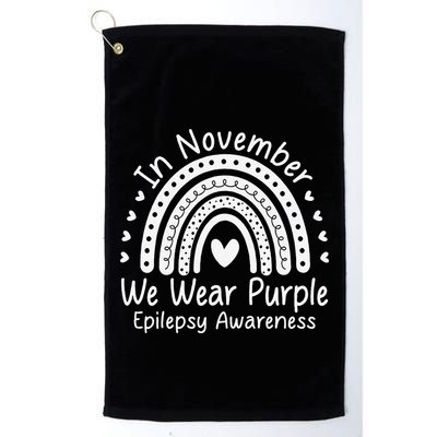 In November We Wear Purple Ribbon Warrior Epilepsy Awareness Gift Golf Towel
