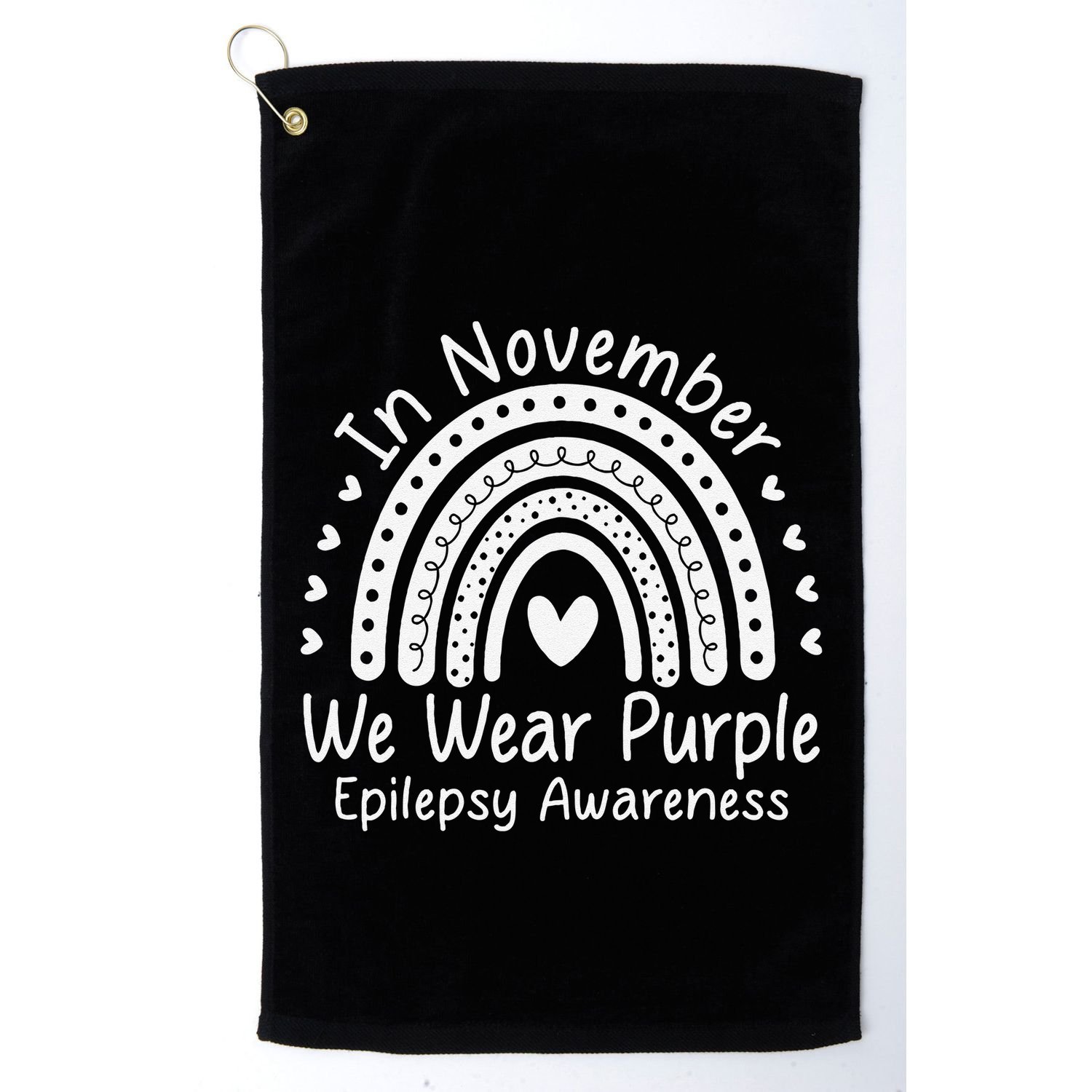In November We Wear Purple Ribbon Warrior Epilepsy Awareness Gift Golf Towel