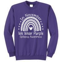 In November We Wear Purple Ribbon Warrior Epilepsy Awareness Gift Sweatshirt