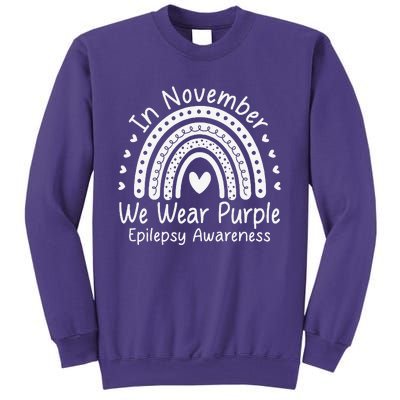 In November We Wear Purple Ribbon Warrior Epilepsy Awareness Gift Sweatshirt