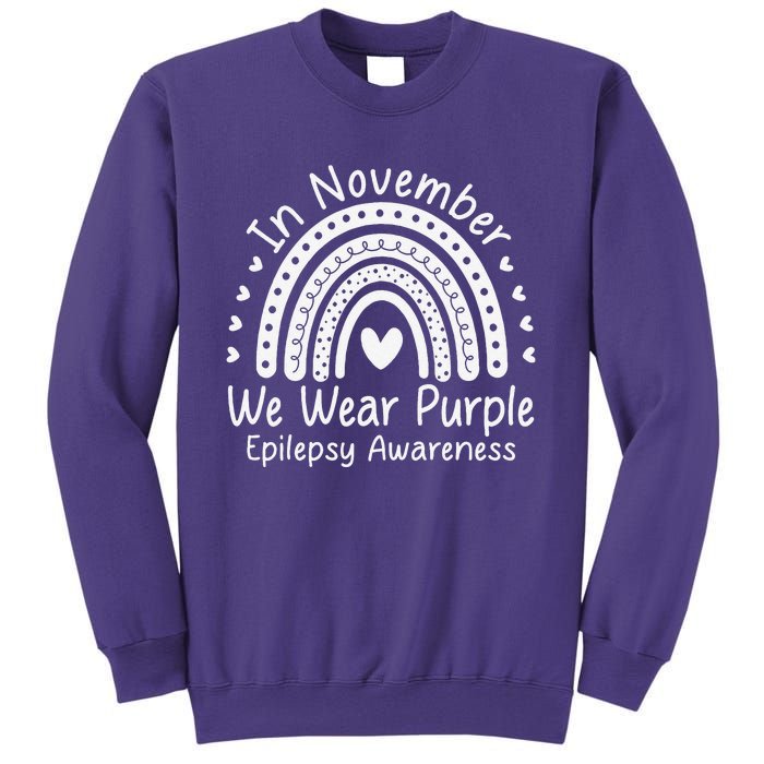 In November We Wear Purple Ribbon Warrior Epilepsy Awareness Gift Sweatshirt