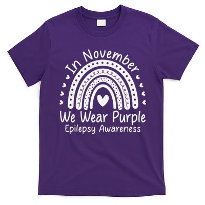 In November We Wear Purple Ribbon Warrior Epilepsy Awareness Gift T-Shirt