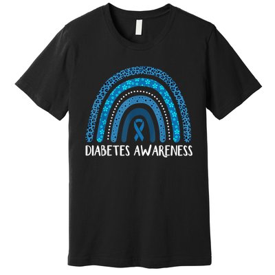 In November We Wear Blue Rainbow Diabetes Awareness Month Premium T-Shirt