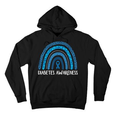 In November We Wear Blue Rainbow Diabetes Awareness Month Tall Hoodie