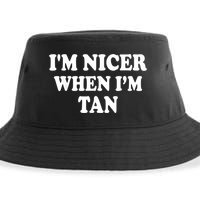 I'm Nicer When I'm Tan Funny Quote Sustainable Bucket Hat