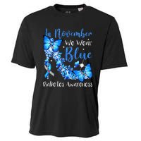 In November We Wear Blue Butterflies Diabetes Awareness Cooling Performance Crew T-Shirt