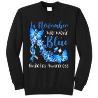 In November We Wear Blue Butterflies Diabetes Awareness Sweatshirt