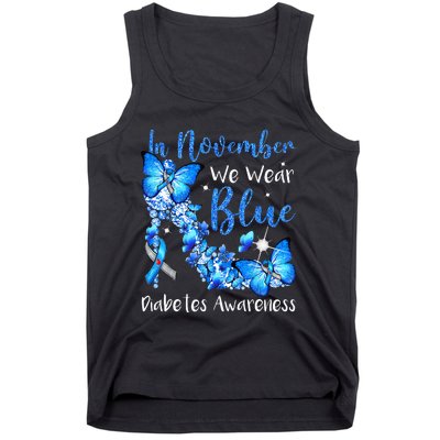 In November We Wear Blue Butterflies Diabetes Awareness Tank Top