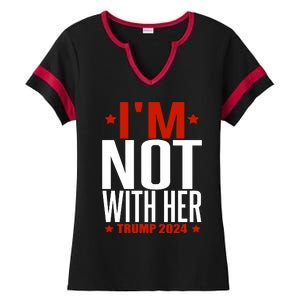 IM Not With Her Trump 2024 Ladies Halftime Notch Neck Tee